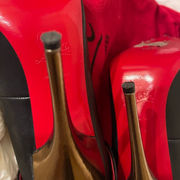 Christian Louboutin Huguetta Pump 129 Nappa Black Bronze Pump - Picture 11 of 12